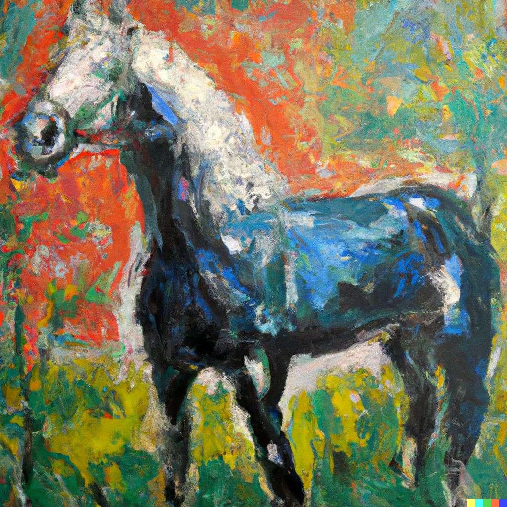 a horse, painting by Claude Monet